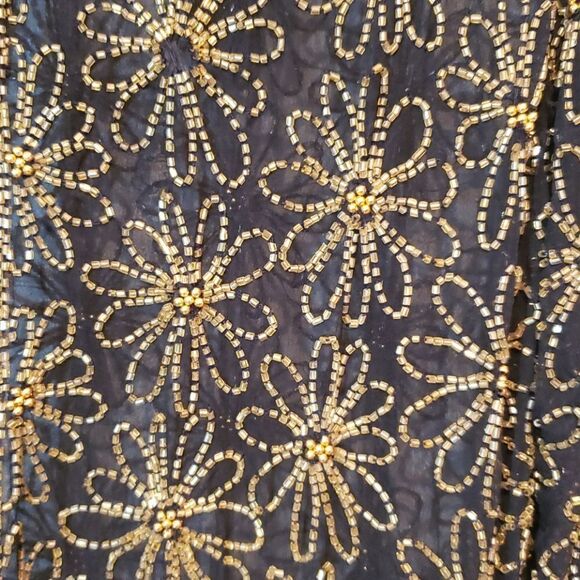 VNTG Mark & John Black n Gold Silk Jacket - Picture 7 of 8